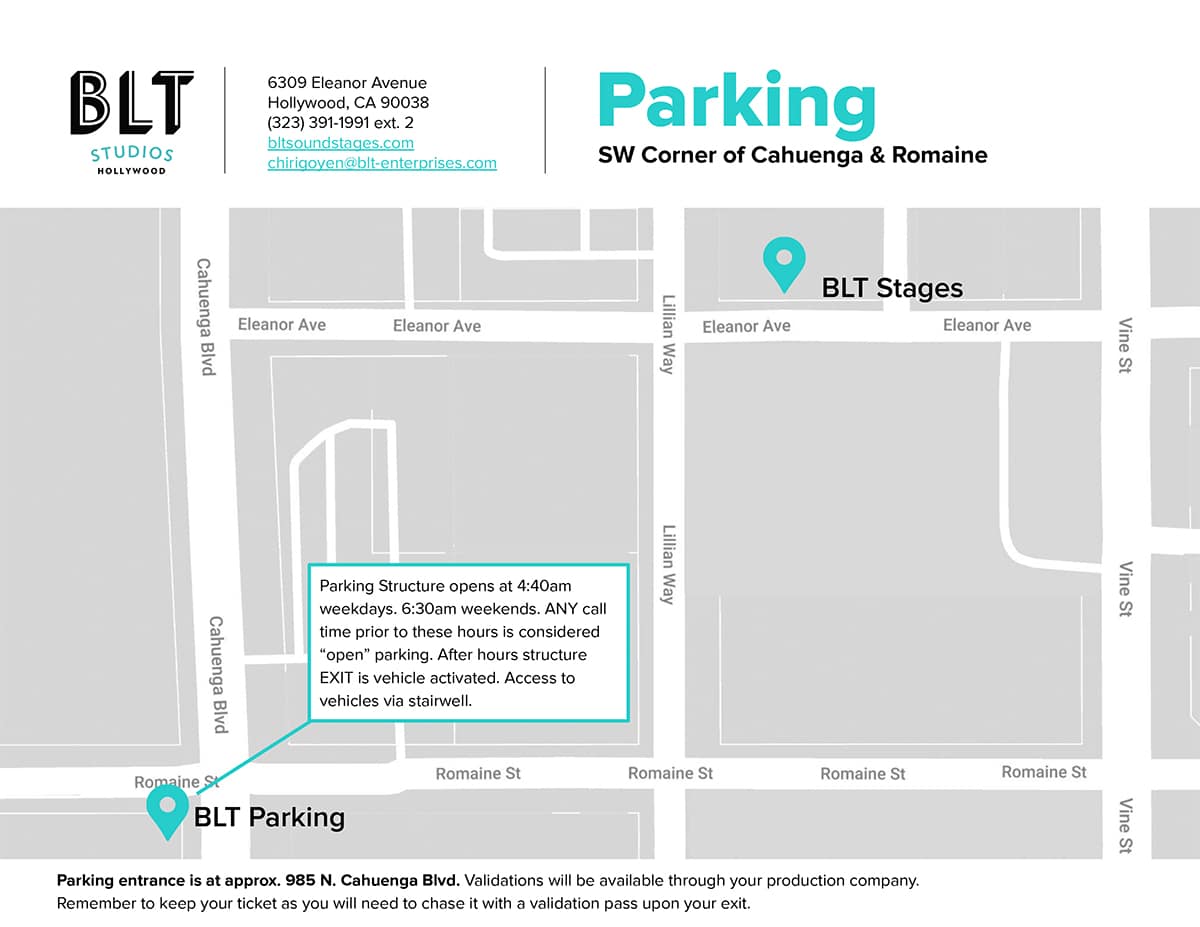 blt studios parking map